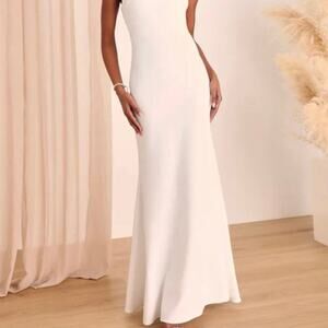 Lulus Long White Maxi Dress NWT